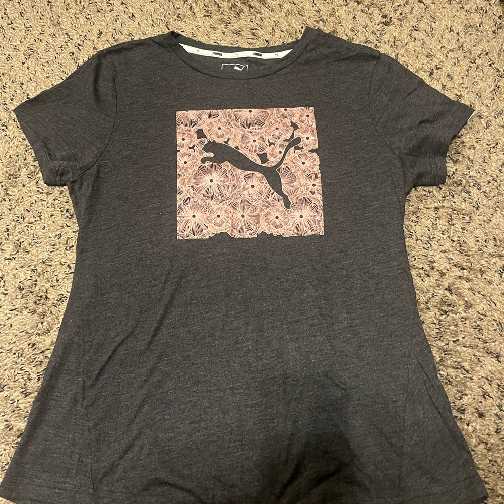 Puma Women's Charcoal Floral Graphic Tee